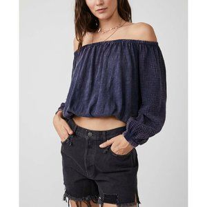 We The Free-  Navy Off-Shoulder Top - NWT